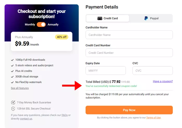 flexclip christmas checkout 2023