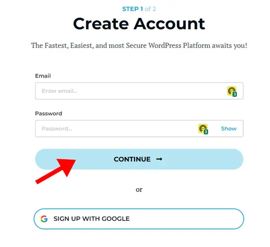 rocket hosting create account
