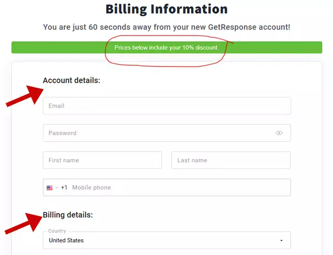 GetResponse New Year Sale 2025: Save 37% on all Plans 4 getresponse billing information