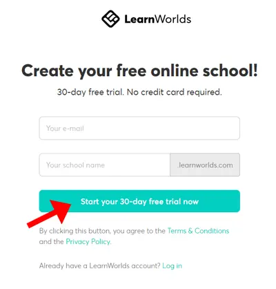 learnworlds registration form