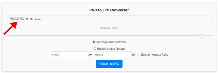 Best PNG To JPG Converter Freeware Tool 1 upload png file